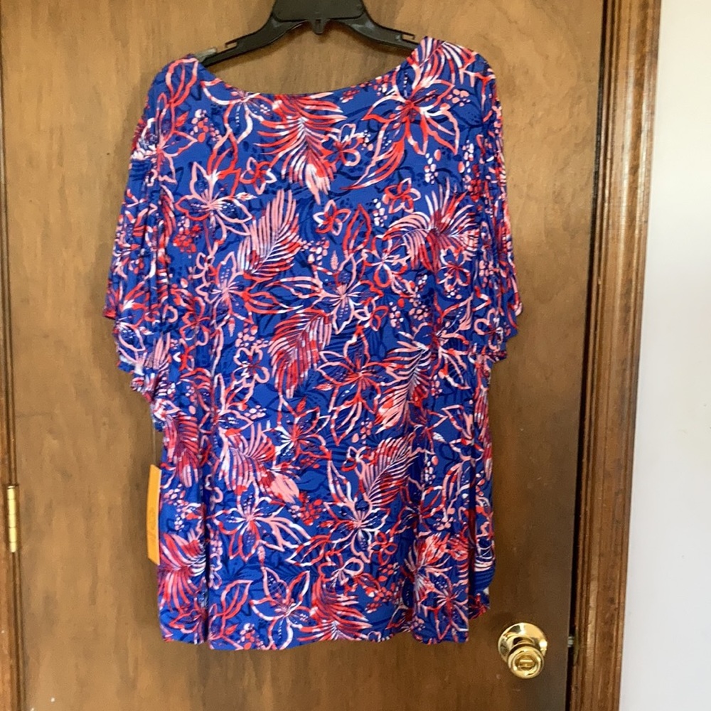 3/$45 Ruby Rd floral print top w stretch pullover shirt casual  boho 1X - Picture 7 of 17